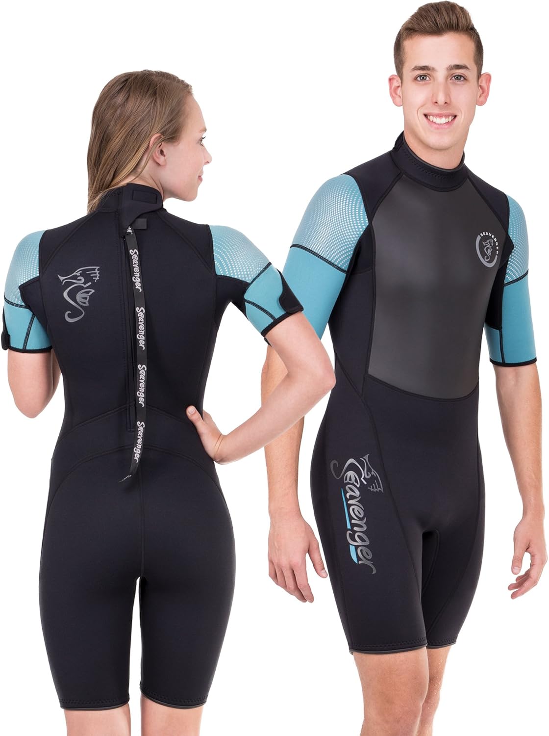 seavenger navigator 3 毫米短款 — 男式和女式短袖潜水服 — 冲浪